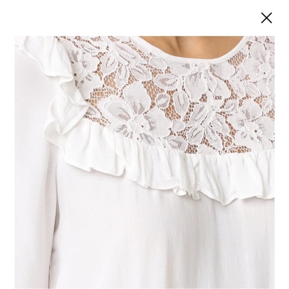 WAYF Magnolia Lace Yoke Blouse - Ivory white - Small - Picture 2 of 8